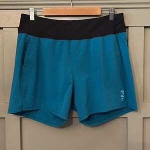 Rab Momentum Shorts 4” Marina Blue Outdoor Hiking Activewear Womens Size 16